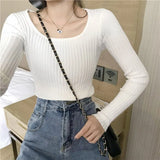 casual autumn winter slim Sweater pullovers women long sleeve basic knit top female casual o-neck basic ribbed