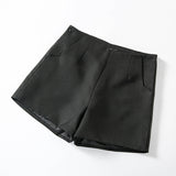 Zingj New Shorts Female Spring And Autumn High Waist Show Thin Casual Black Wide-Leg Suit A-Word Pants Wearing Spring And Autumn Boots