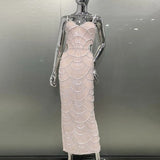 Leaning Heavy Industry Nail Bead Dress Suspension V Tie Slim Sister Sexy Pure Ass