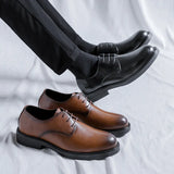 Zingj Leather Shoes Men New British Style Casual Men Business Dress Black Groom Wedding Shoes