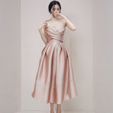 Woman Strapless Dress Crossing Spaghetti Strap High Waist Elegant Fashion Dresses Formal Style 2022 New