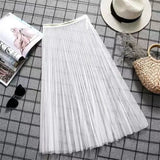 Zingj Seasons Can Wear A Single Mesh Skirt Lace Bottom Skirt With A Skirt Long High Waist-Length See-Through