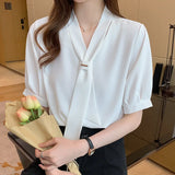 Shirt Women's Summer Dress 2025 New Trend Short Sleeves On The Clothes Foreign Style Small Shirt Fashion