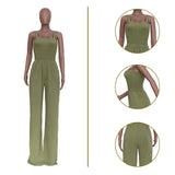 Zingj New Women's Solid Color Casual Strap Strapless Wide-Leg