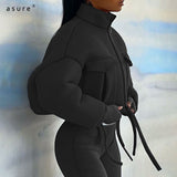 Winter Thermal Jackets with Zipper Women's Quilted Heated Coats Female Padded Clothes Femme Ladies Clothing