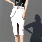 Bodycon Women's High Waist Bandage Skirt 2021 New Knee Length Midi Pencil Office Party Club Elegant Skirts