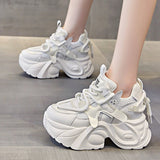 Old Dad Shoes Women 2025 Autumn New European Over-Fire Sneakers Thick Soles Of Small Height Women's