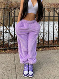 Sweatpants Women for Pants Baggy Sports Pants High Waist Casual Female Trousers Sweatpants Fleece Fashion Streetwear