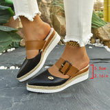 Bleed-Up Head Behind The Empty Sandals Slope And Light Hemp Rope Clasp Women's Shoes Thick-Soled Cool