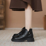 Zingj Ankle Boots Female 2024 New Autumn Winter Small Height Thick Bottom British Wind With Round Martin
