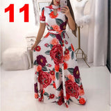 Spring Autumn Bohemia Flower Print Women's Dress Cuasla Hollow Out Long Sleeve Maxi Dresses Fashion Tunic Party Dress