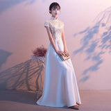 Dress Dress Dress 2025 Winter Adult Performance Suit Chinese Long Cheongsam Choir Host Banquet Evening