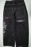 Vintage Gothic Embroidery Jeans Men Y2K New Street Hip Hop Trend Baggy Jeans Couple Harajuku Joker Slouchy Jeans