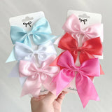 4.52inches Solid Color Bows Hair Clips For Cute Gilrs Handmade Hairpins Barrettes Headwear Kids Hair Accessories