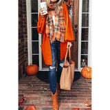 Fashion Women Sweater Knit Pocket Puff Sleeve Cardigan Oversized One Size Sweaters Pure Color Long Sweater 2019