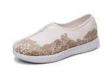 Zingj Men's Shoes Embroidered Korean Cloth Shoes Social Embroidery Flower Bean Shoes Lazy Tide Sail Flat Cloth