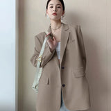 Zingj Suit Jacket Female Spring And Autumn 2024 New Korean Version Loose Web Celebrity Casual Professional Fashion Small Suit