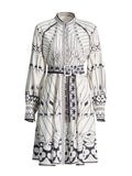 Fashion Temperament Casual Lantern Sleeve Skirt 2025 Summer New Design Printing Waist Short Dress Dress