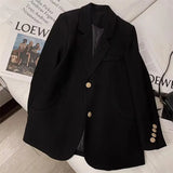 Zingj Suit Jacket Female GJ Sense Spring Autumn 2024 New White Korean Version Fashion Long Small