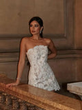 Zingj Off Shoulder Embroidered Flower Mini Dress Women Shiny Backless Sleeveless Slim Short Dresses 2024 Lady Prom Vestidos 1215-1-Outfit
