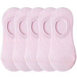 pieces = 5 pairs Women Invisible Solid Color Socks Slippers Ladies Polyester Cotton Non-slip Silicone Ankle Socks