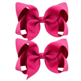 4'' Cute Solid Grosgrain Ribbon Bowknot Hair Clips For Girls Handmade Hairpins Barrettes Headwear Kids Hair