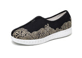 Zingj Men's Shoes Embroidered Korean Cloth Shoes Social Embroidery Flower Bean Shoes Lazy Tide Sail Flat Cloth