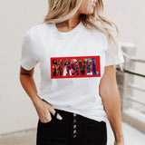 Women T Shirts Summer Short Sleeve Marvel Avengers Superhero Print Female T-shirts Girls Ladies Tee Shirts Plus