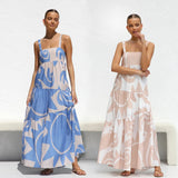 Zingj Spring And Summer New Simple Print Fashion Slip Big Skirt