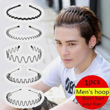 Men's Women Sports Wave Hair Band Metal Black Hairband Headband