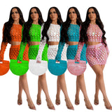 Zingj New Women's Casual Knit Hollow-Out Sequin Beach Skirt Two