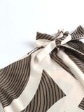 Women Fashion Spring Summer Mini Skirt Hawaiian Vacation Style Striped Skirts High Waist Lace Up Female Skirts