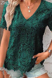 Lace Blouse Women Fashion Short Sleeve Summer Sweet Hollow Out White Shirt Women Tops Casual Loose Clothing Blusas