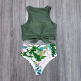 New Sexy High Waist Bikini Swimwear Women Swimsuit Push Up Biquini Bathing Suit High Neck Bikinis Women Summer Beach