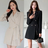 Sister Fan Professional Style Suit Collar Fashion Pressed Folding Professional Coat Women's Autumn New Fashion Suit