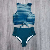 New Sexy High Waist Bikini Swimwear Women Swimsuit Push Up Biquini Bathing Suit High Neck Bikinis Women Summer Beach