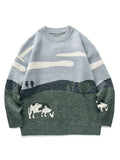 Farm Land Jacquard Knit Sweater- Outfit