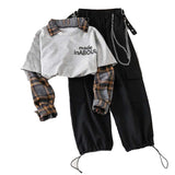 Spring Women Casual Joggers 2 Piece High Waist Loose Female Hip Hop Trousers With Blouse Funny Streetwear