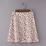 Dots Mini Skirt Green White Saia High Waistline Faldas sexy Skirts 2020