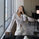 Knitted Cardigan Women Long Sleeve Slim Cardigan Sweater Y2k Vintage Cardigan Streetwear Balck Tops For Autumn