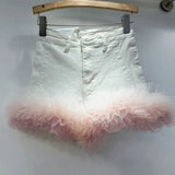 Denim Frill Trim Short- Outfit