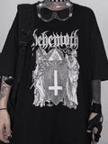 Men's Gothic Ancient Cross Graphic Tee- Outfit