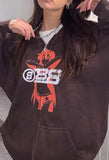 Vintage Printed Zip Up Hoodie- Outfit