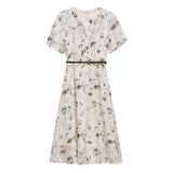 Zingj Break French Flower Dress Female Summer 2024 Spring Dress New Women's Socialite Temperament Collect Waist In The Long
