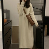 Zingj Winter Autumn New Style Hooded Knit Sweater Female Dress Children Autumn Winter Outfit Advanced Feeling To Match Coat Inside Build Tide-Outfit