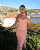 Corset And Bodycon Maxi Skirt With Neckerchief Set-Outfit
