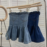 Real Shooting Hottie Wearing Brated Cowboy Waist Wood Ear Slim Skirt Swamped Waist Thin Top