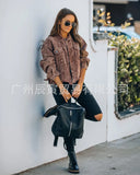 The Ins Winter Street Hipster Versatile Denim Lapel Loose Washer Make Old Female Jacket-Outfit