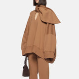 Zingj 2024 New Korean Version Of Women's Hoodie Fashion Casual Wind Loose Scarf Collar Niche Design Sense Top