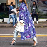 Extended Double Breasted Printed Loose Trench